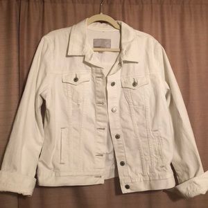 Old Navy white distressed jean jacket